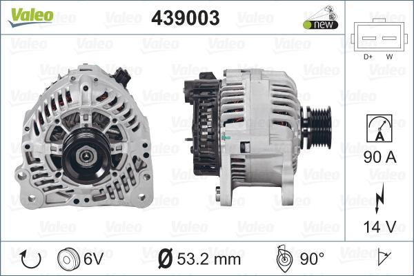 Valeo 439003 - Генератор www.autospares.lv