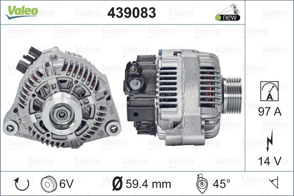 Valeo 439083 - Alternator www.autospares.lv