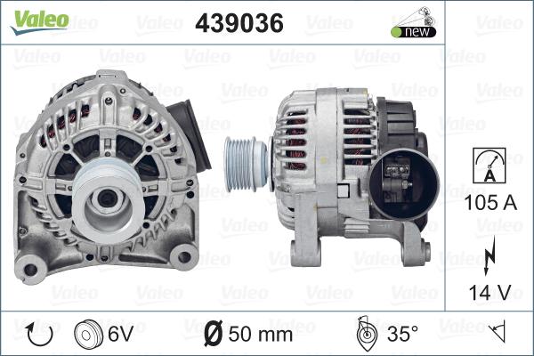 Valeo 439036 - Генератор www.autospares.lv