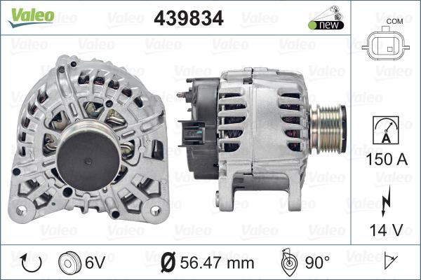 Valeo 439834 - Генератор www.autospares.lv