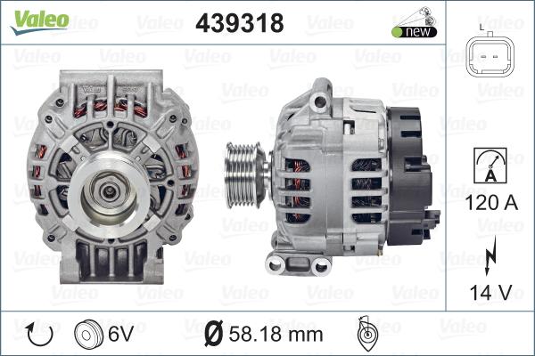 Valeo 439318 - Ģenerators autospares.lv