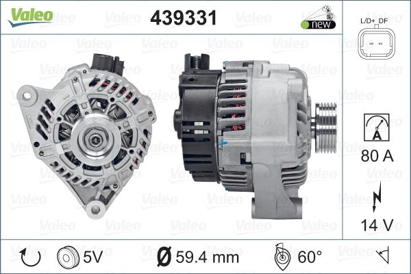 Valeo 439331 - Ģenerators www.autospares.lv