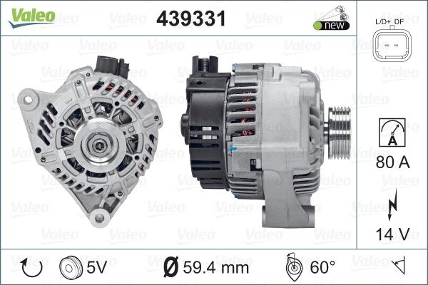 Valeo 439331 - Генератор www.autospares.lv