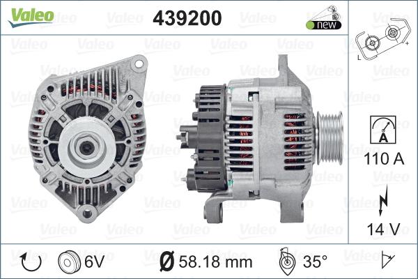 Valeo 439200 - Ģenerators www.autospares.lv