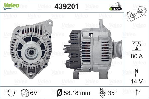 Valeo 439201 - Ģenerators autospares.lv