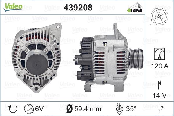 Valeo 439208 - Alternator www.autospares.lv