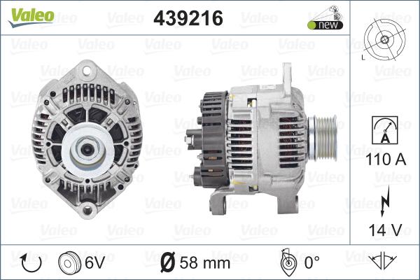 Valeo 439216 - Ģenerators autospares.lv