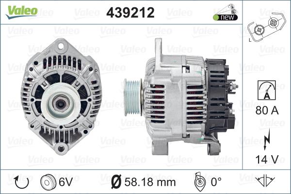 Valeo 439212 - Ģenerators www.autospares.lv