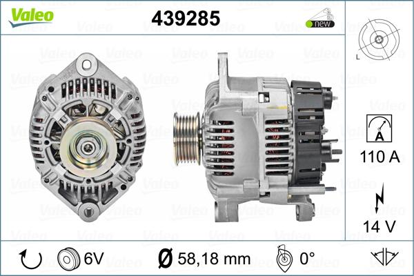 Valeo 439285 - Генератор www.autospares.lv