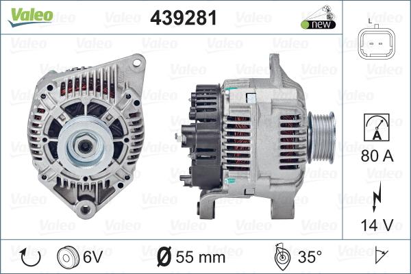 Valeo 439281 - Генератор www.autospares.lv