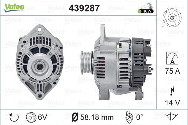 Valeo 439287 - Ģenerators autospares.lv