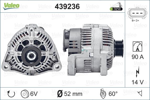 Valeo 439236 - Генератор www.autospares.lv