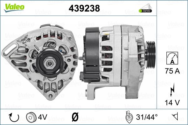 Valeo 439238 - Генератор www.autospares.lv