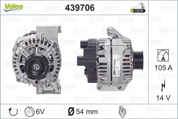 Valeo 439706 - Ģenerators autospares.lv