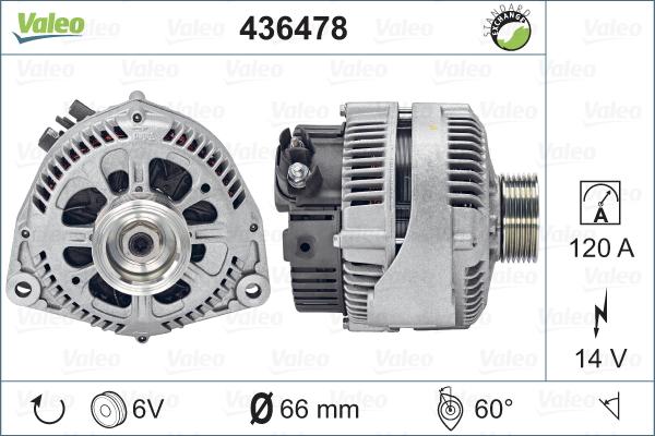 Valeo 436478 - Генератор www.autospares.lv