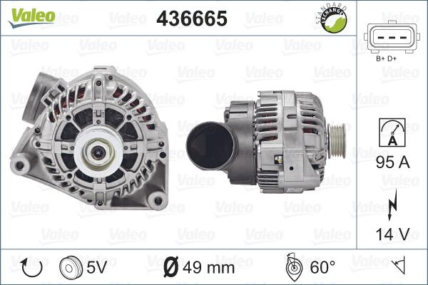 Valeo 436665 - Генератор www.autospares.lv