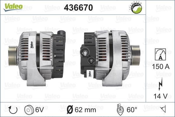 Valeo 436670 - Alternator www.autospares.lv