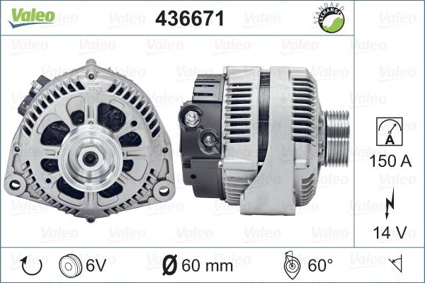 Valeo 436671 - Генератор www.autospares.lv