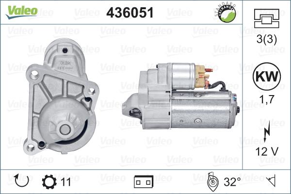 Valeo 436051 - Стартер www.autospares.lv