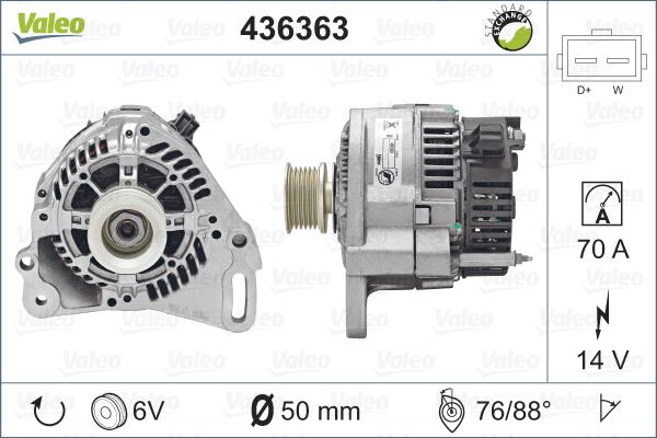 Valeo 436363 - Alternator www.autospares.lv