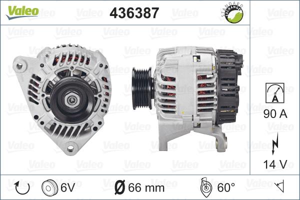 Valeo 436387 - Генератор www.autospares.lv