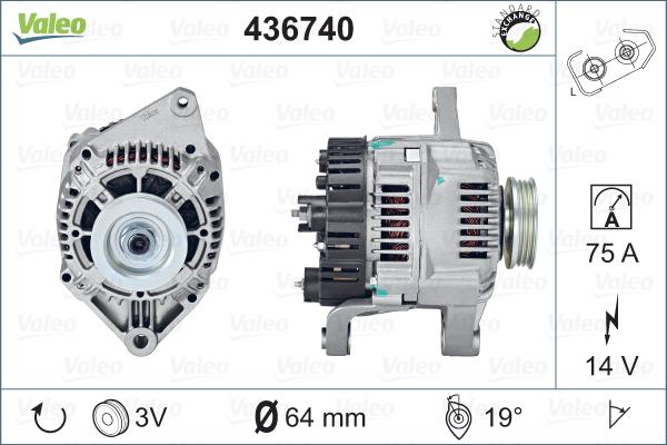 Valeo 436740 - Генератор www.autospares.lv