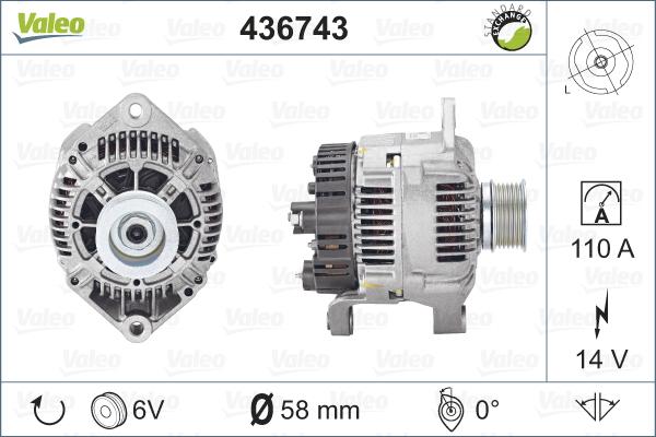 Valeo 436743 - Генератор www.autospares.lv