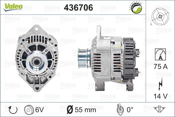 Valeo 436706 - Генератор www.autospares.lv