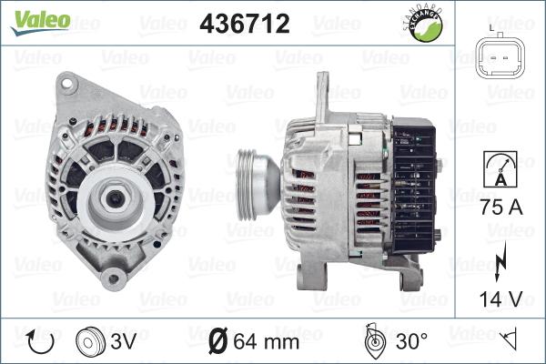 Valeo 436712 - Генератор www.autospares.lv