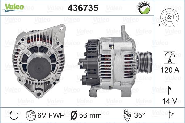 Valeo 436735 - Ģenerators autospares.lv