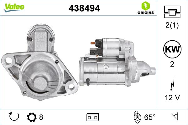 Valeo 438494 - Стартер www.autospares.lv