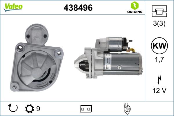 Valeo 438496 - Стартер www.autospares.lv