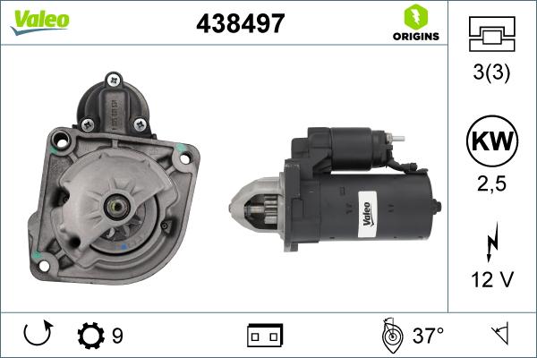 Valeo 438497 - Starteris autospares.lv