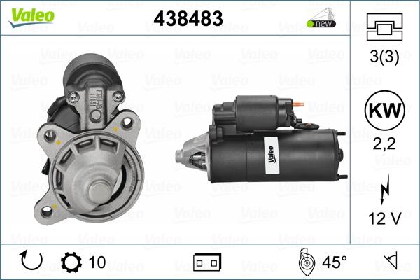 Valeo 438483 - Стартер www.autospares.lv