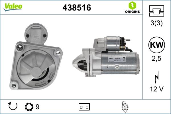 Valeo 438516 - Стартер www.autospares.lv