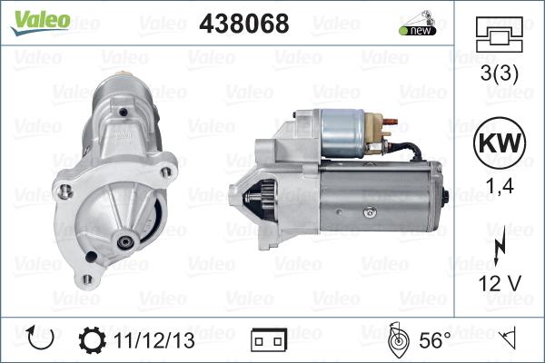 Valeo 438068 - Starter www.autospares.lv