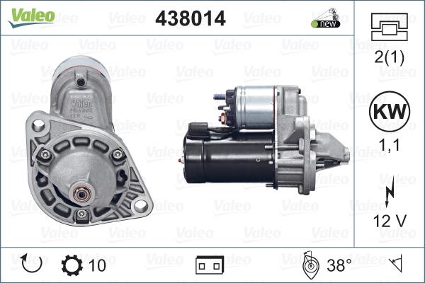 Valeo 438014 - Стартер www.autospares.lv