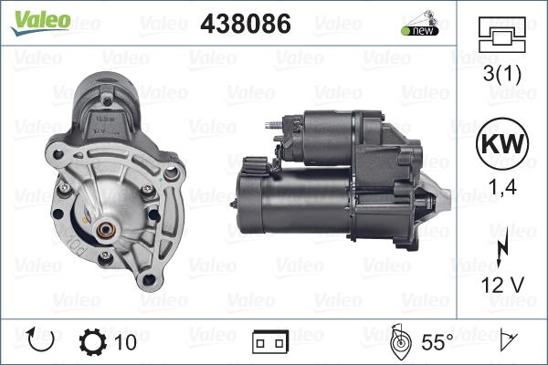 Valeo 438086 - Стартер www.autospares.lv