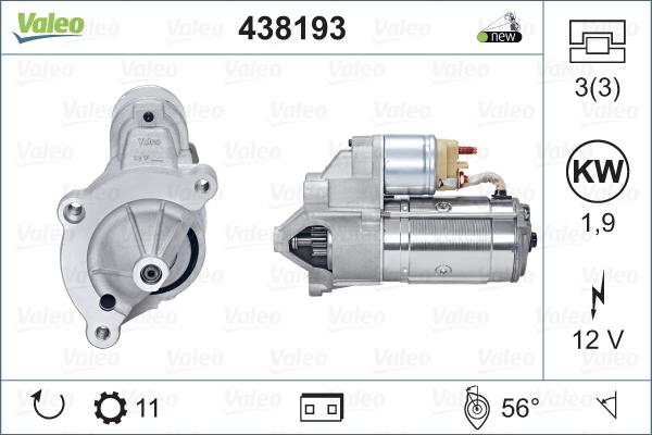 Valeo 438193 - Стартер www.autospares.lv