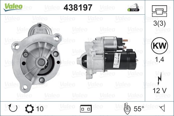 Valeo 438197 - Стартер www.autospares.lv