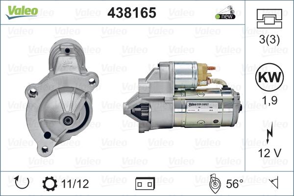 Valeo 438165 - Стартер www.autospares.lv