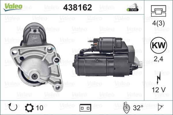 Valeo 438162 - Стартер www.autospares.lv