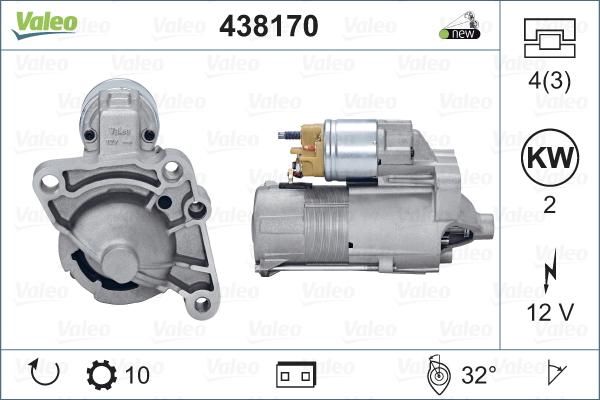 Valeo 438170 - Стартер www.autospares.lv