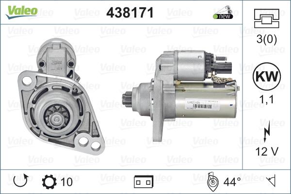 Valeo 438171 - Starteris autospares.lv