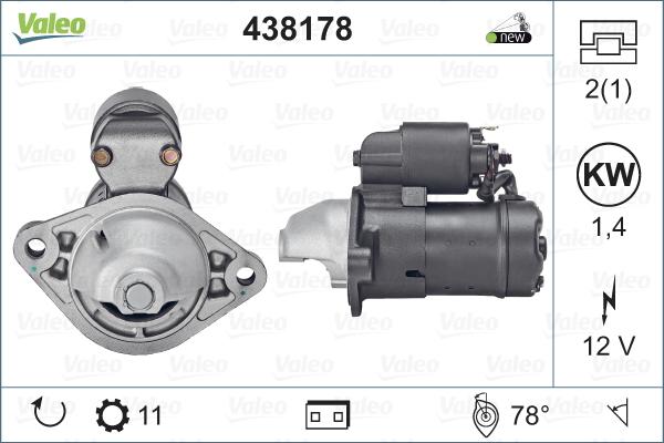 Valeo 438178 - Стартер www.autospares.lv