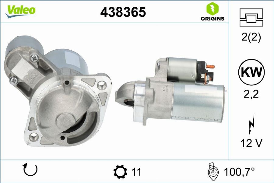 Valeo 438365 - Starteris www.autospares.lv