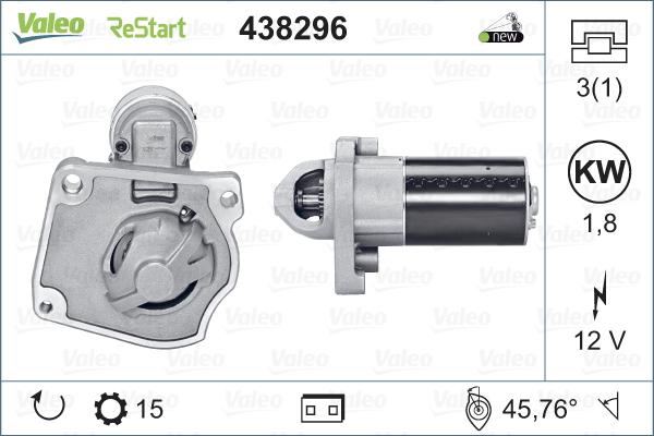 Valeo 438296 - Starteris www.autospares.lv