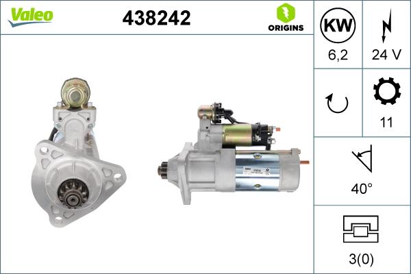 Valeo 438242 - Starter www.autospares.lv