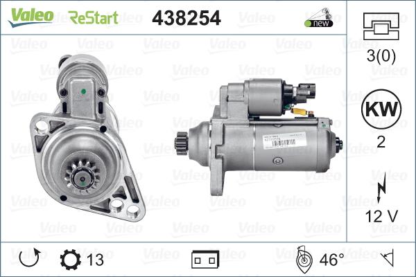 Valeo 438254 - Starteris autospares.lv