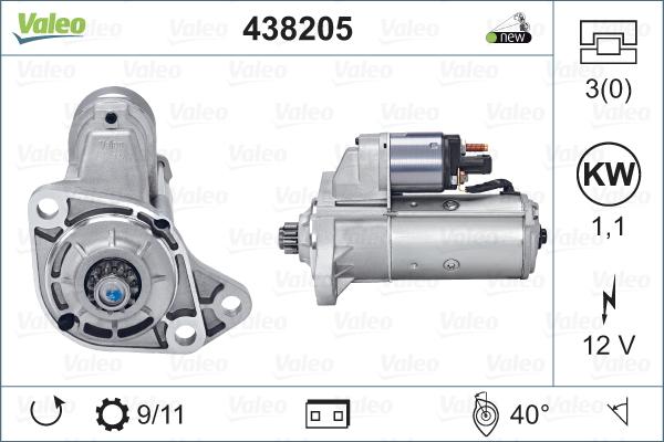 Valeo 438205 - Starteris autospares.lv